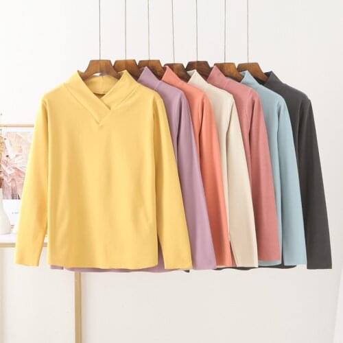 Lounge Wear Sleep Tops For Women Long Sleeve Cotton Velvet Winter Bottoming Shirts Warm Thicken Sleepwear Pajamas Only 1 Pcs