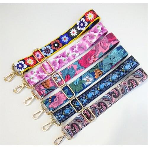 Bag strap Handbags Belt Women Shoulder Crossbody Messenger Bags Strap Bag Accessories Flower Colorful Wide Adjustable Strap Belt