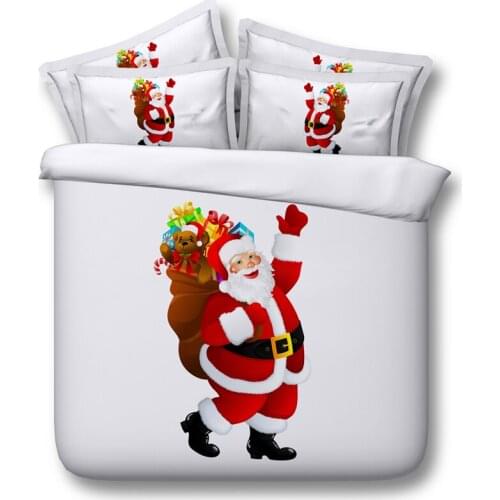Santa Claus Christmas Bedding set duvet cover California King queen size twin full sheets bed sheet bedspread linen western Gift