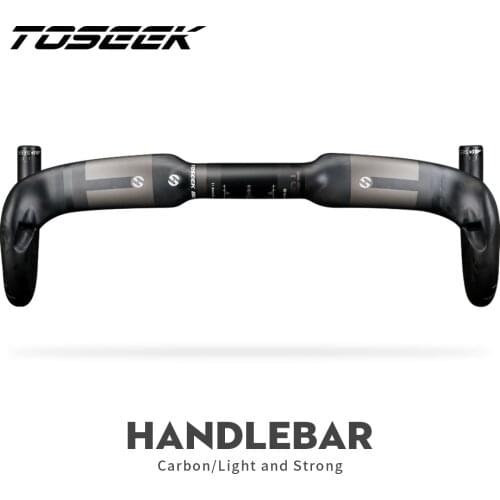 TOSEEK Road Bike Carbon Handlebar 400/420/440mm UD Matt Internal Routing Road Bicycle Handle Bar 280g