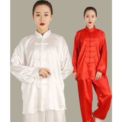 Slik Women Chinese Kung Fu Uniform Women Exercise Morning Tai Chi Uniforms Wu Shu Martial Arts Clothing Wing Chun Training Cloth