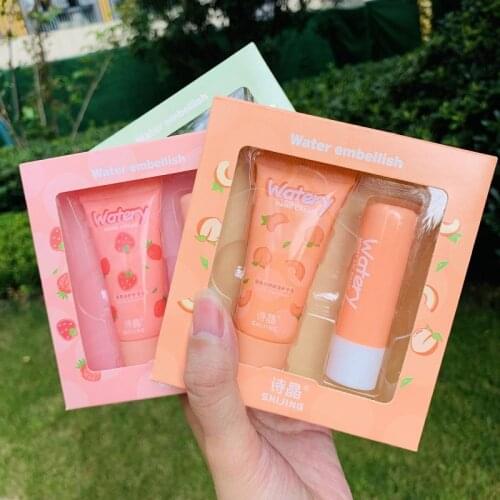 6Set Avocado Strawberry Peach Plant Moisturizer Hand Cream 15g + Lip Balm 3.2g Set Anti Drying Anti Cracked Hand Lip Skin Care