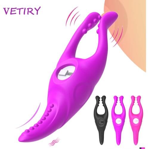 VETIRY Clit Vibrator for Women Nipple Clamp Clitoris Stimulator G-spot Massager Female Masturbation Sex Toys Adult Products