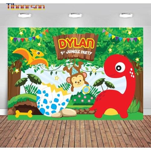 Vinyl Birthday Photography Backdrop Dinosaur Egg Happy Birthday Photo Banner Photograph Backgrounds Photocall For Photo Studio