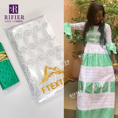 2.5 +2.5 Yards Top Quality Bazin Riche Lace Fabric And Swiss Voile In Switzerland With Guipure Senegal Party Dresses Dry Laces