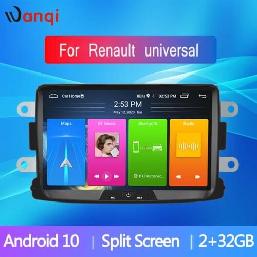 Wanqi 8"Car Multimedia Player Android For Dacia/Sandero/Duster/Renault/Captur/ Logan Split Screen Car Nabigation Universal