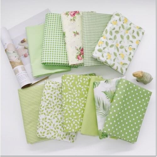 50cm X 160cm Green Series Flower Dot Plian 100% Cotton viaPhil Fresh Green Cotton Fabric Patchwork Cloth Bedding Home Decor