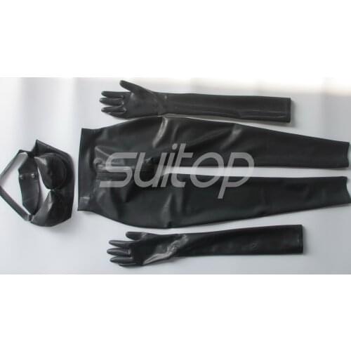 Womens Latex sets leggings+bra+gloves