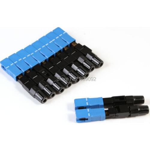 10pcs/lot SC Optic Fiber Quick Connector Multimode FTTH SC Single Mode UPC Fast Connector