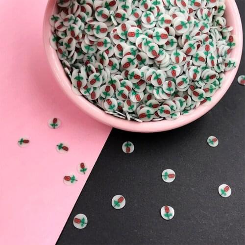 100g Round Slices Rose Floral Polymer Clay Sprinkles for Crafts Sharker Card Making Accessories DIY Tiny Cute klei Mud Particles