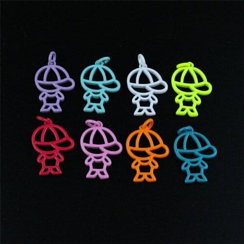 15*18mm 20pcs/lot Lovely little boy/girl pendant!!!Colorful enamel charm, jewelry making component wholesale