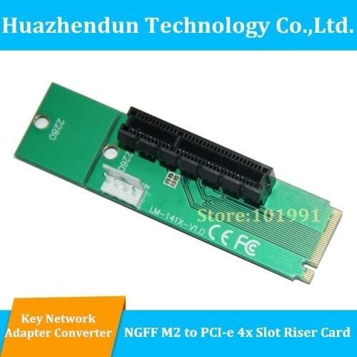 20PCS NGFF M2 to PCI-E 4X Slot Adapter Card M key M.2 port SSD Port to PCI Express Expansion Card