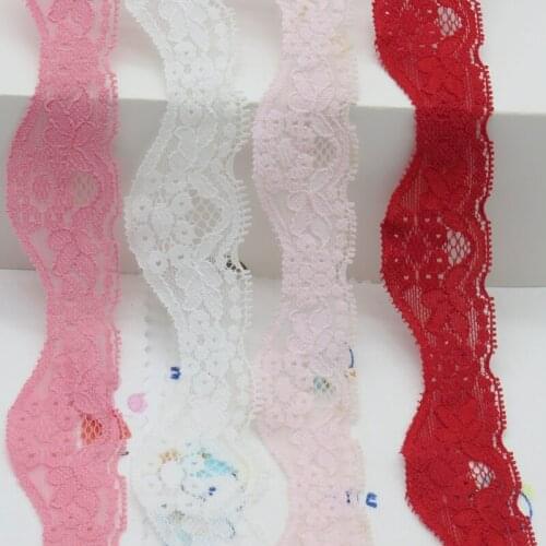 4M/lot 3.5cm wide White pink watermelon red wave embroidery elastic lace underwear underwear skirt lace accessories SC341