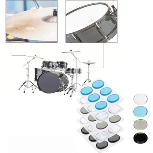 6Pcs/Set Transparent Snare Drum Mute Pad Drum Damper Gel Pads Snare Tom Drum Muffler Mute Percussion Instrument Accessories