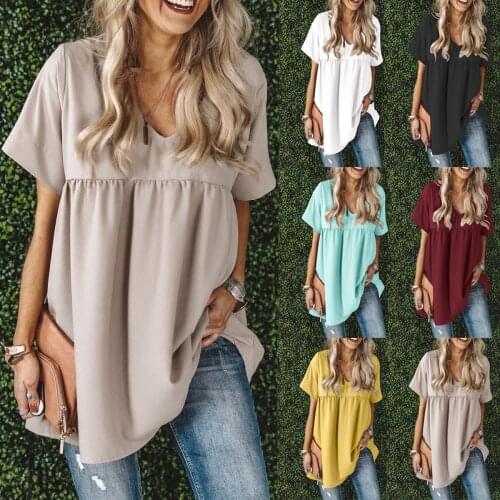 Blouses Womens Blouses Summer Short Sleeve Plus Size Top For Woman Shirts Loose Female Tops Womens Clothing 2021 Femme Blusas