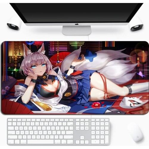 Anime Large Azur Lane Gaming Mouse Pad Rubber XL Otaku Computer Keyboard MousePad Cartoon Locking Edge Laptop Desk Mat