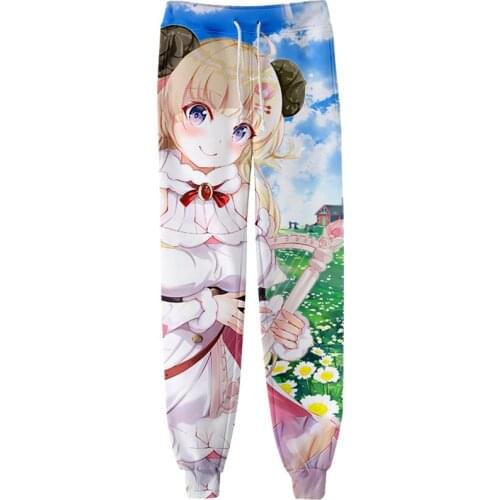 HOLOLIVE VTuber Tsunomaki Watame 3D Men/Women Neutral StyleThreaded Bunched Trousers Japan Kawaii Threaded Bunched Leg Pants