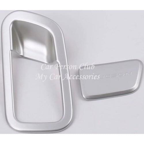 For Hyundai Tucson 2018 2019 Inner Co-pilot Storage Box Handle Bowl Sequins Cover ABS Chrome Stickers Car-Styling Accessories