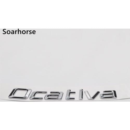 For Skoda Octavia Letter 3D Car Chrome ABS Silver Rear Trunk Emblem Badge Nameplate Sticker