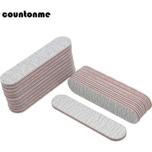 50PCS Double Side Nail files 100/180 Mini Sanding Polishing Diagnostic Tools Grey Files For Manicure Nail Gel Varnish Polisher
