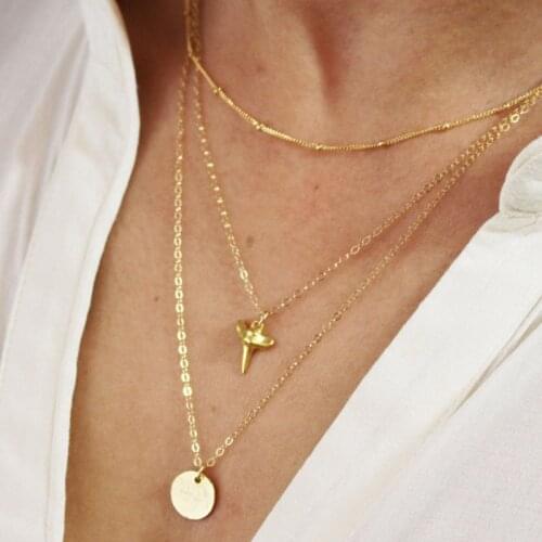 HebeDeer Necklaces Jewelry Lovers Necklace Multilayer Chain Women Light Yellow Gold Color Bohemia Trendy Tassel Collares