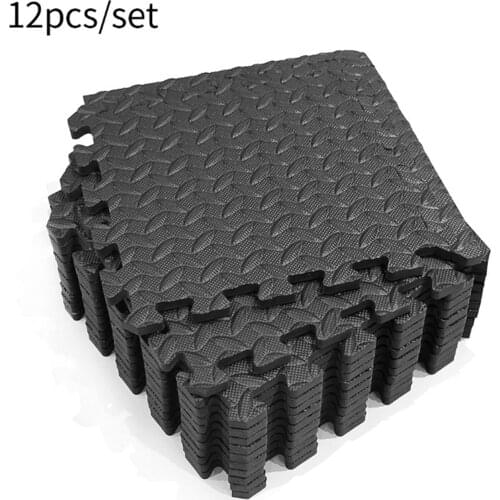 12PCS EVA Leaf Grain Floor Mats 30*30cm Gym Floor Mat Splicing Mats Patchwork Rugs Thicken Shock For Gym Fitness Room Workouts