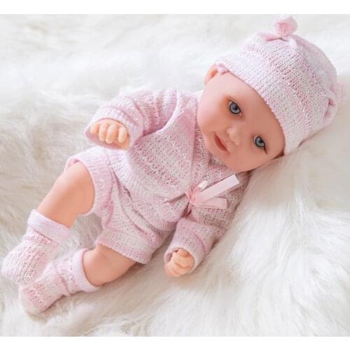 Dolls Girl Baby Doll Simulation Toy Vinyl Newborn Babies Doll with Hat Kids Reborn Toddler Child Play House Game