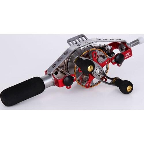 Metal hollow reel Wire-speed automatic discharge play in the inner reel alignment rod refit the reel fishing vessel raft reel