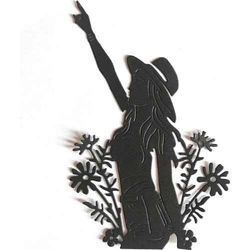 Miss Vintage Summer Girl Metal Cutting Die For Craft Die Cut Stencil Woman Scrapbooking Embossing Knife Mould Punch Making Cards