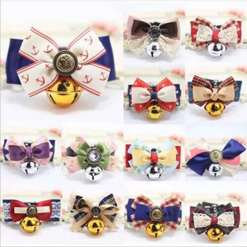 Fashion Adjustable Multi Colors Lovely Bow Cats Dog Tie Dogs Bowtie Collar Pet Supplies Bell Necktie Collar