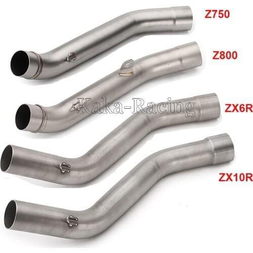 Motorcycle Exhaust Muffler Mid link Pipe Adapter middle connect tube slip on for Kawasaki z750 z800 zx-6r zx-10r 2007-2018