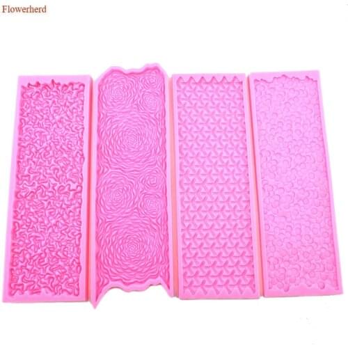 New Long Rose Circle Fondant Cake Edge Mold Handmade Silicone Mold DIY Chocolate Biscuitmold Cake Decorations Christmas Mold
