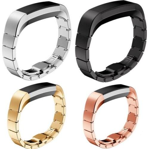 Butterfly buckle Wrist Watches Strap Stainless Steel Watch Bands For Fitbit Alta HR Smart Watch