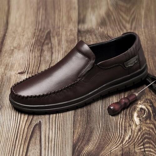 Luxury Mens Shoes Business New Breathable Casual Shoes Soft Genuine Leather Loafers Men Top Quality Anti-skid Driving Shoes Man