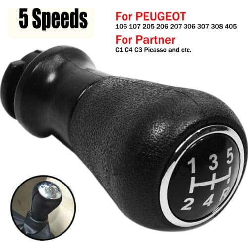 Car Gear Shift Knob 5 Speed Gear Lever Change Stick For PEUGEOT 106 107 205 206 207 306 for Partner C1 C4 C3 Picasso Accessories