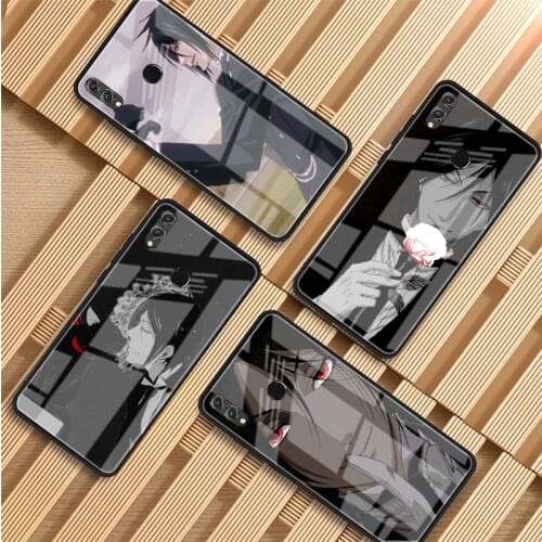 Black Butler Anime Tempered Glass Phone Case For Huawei P20 P30 P40 P40 Lite Pro Psmart Mate 20 30 Cover Shell