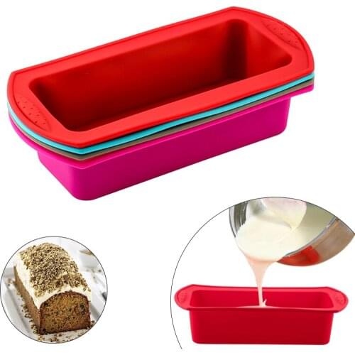 1PC Silicone Cake Mold Rectangular Shape Bread Pan Toast Cake Bakeware Tray Muffin Cupcake Baking Pans Non-stick Baking Tools