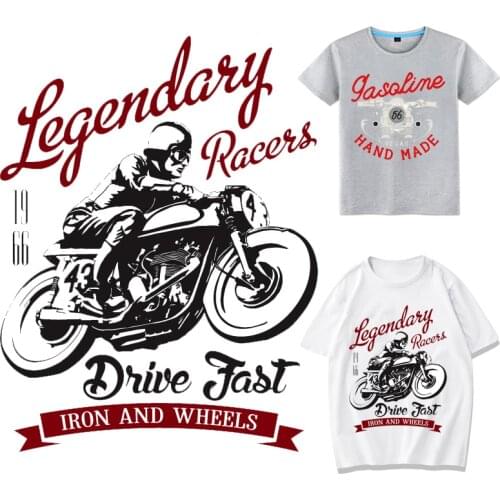 Biker Patches Motorcycle Thermal Stickers on Clothes Iron-on Transfers for Clothing Thermoadhesive Patch Diy Applique for Jacket