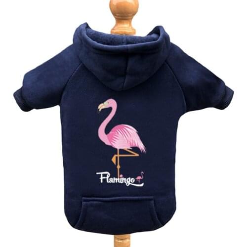 Winter Pet Clothing Sphinx Cat Hoodie Flamingo Dog Clothes Thick Warm Yorkshire Terrier Dog Hoodie Fashion Small Dog Sweatshirt