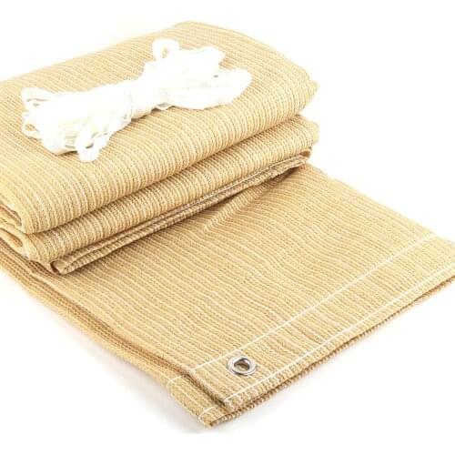 Customize Thicken Beige Anti-UV Sun Shade Net Home Hotel Terrace Safety Fence Net Garden Courtyard Canopy Awnings Shade Sails