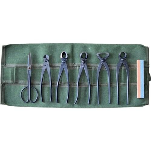 High Quality 6Pcs/set Beginner Bonsai tool kit Branch Cutter Knob Cutter scissors with bag