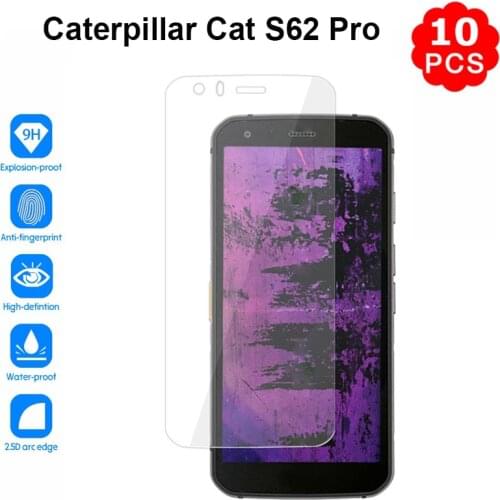 10PC Tempered Glass for Caterpillar Cat S62 Pro 5.7" LCD Screen Protector 9H Explosion-proof Protective Glass Film on Cat S62Pro