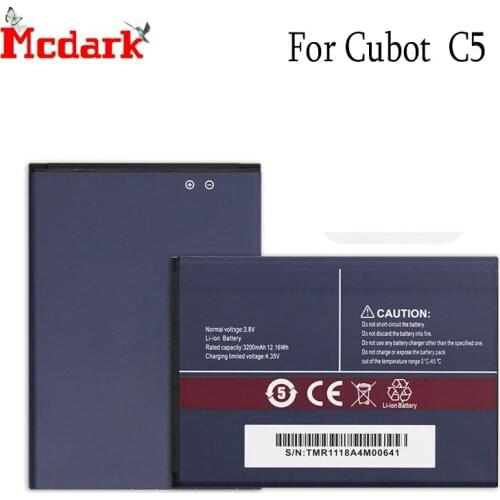 Mcdark For Cubot C5 Battery Replacement High Quality Large Capacity 3200mAh Back Up Bateria For Cubot C5 Smart Phone