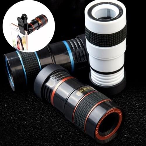 8X 12X Optical Zoom Telescope Camera Lens Clip Universal Mobile Phone Telescope For iPhone X 8 7 6s Samsung S9 Plus Huawei Redmi