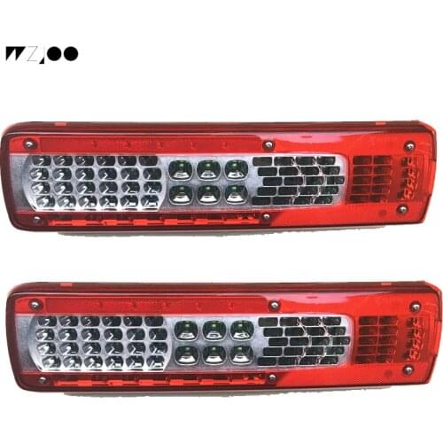 1Pair 24V Car LED Rear Taillight Tail Lights Warning Lamp for Volvo FM460 Truck Trailer Without Buzzer