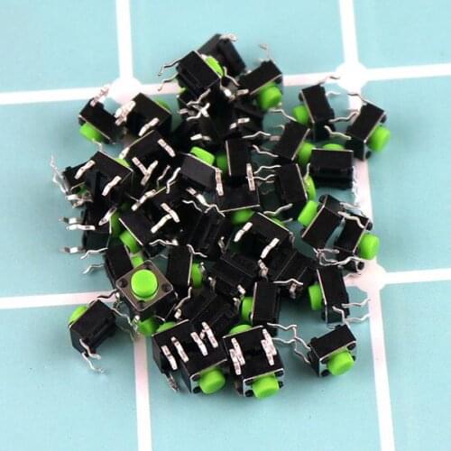 10PCS 6*6*5mm green touch switch 4 foot micro button 6x6x5 miniature electromagnetic oven accessories panel key switch