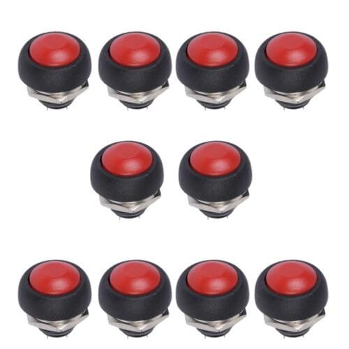 10Pack Red Mini Round Toggle Switch 12mm Momentary Push Button Switch Sales