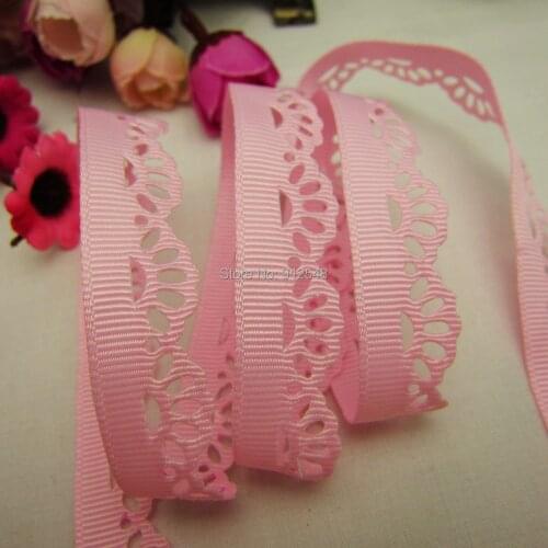 1410113, hot sale 15mm hollow Flowers solid Grosgrain Ribbon, DIY handmade materials,Clothing accessories,Gift Wrapping