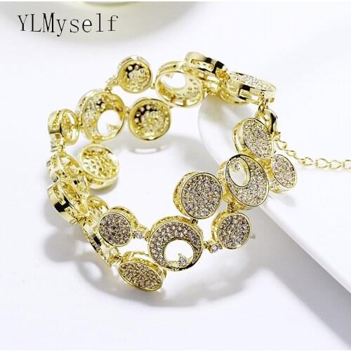 17.5 cm+4 cm extension chain large wide fashion bracelets fast shipping Gold-color jewelry jewellery for party big Bracelet