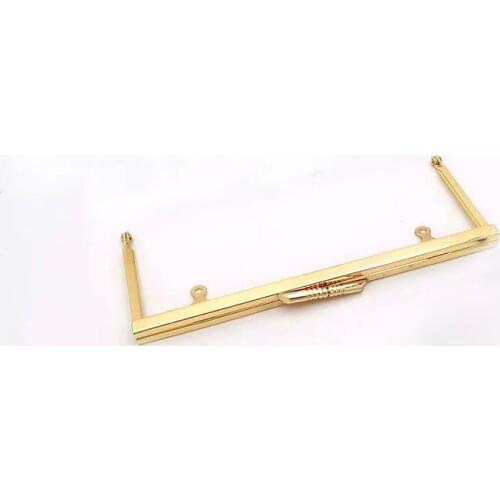 20cm Gold Square Metal Purse Frame Handle for Clutch Bag Accessories Kiss Clasp